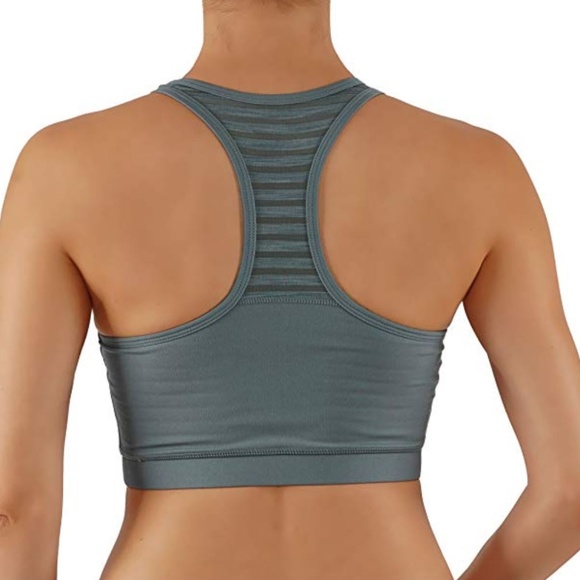 Yoga Top Burnout Mesh Sports Bra 1720-Tel - Picture 3 of 3